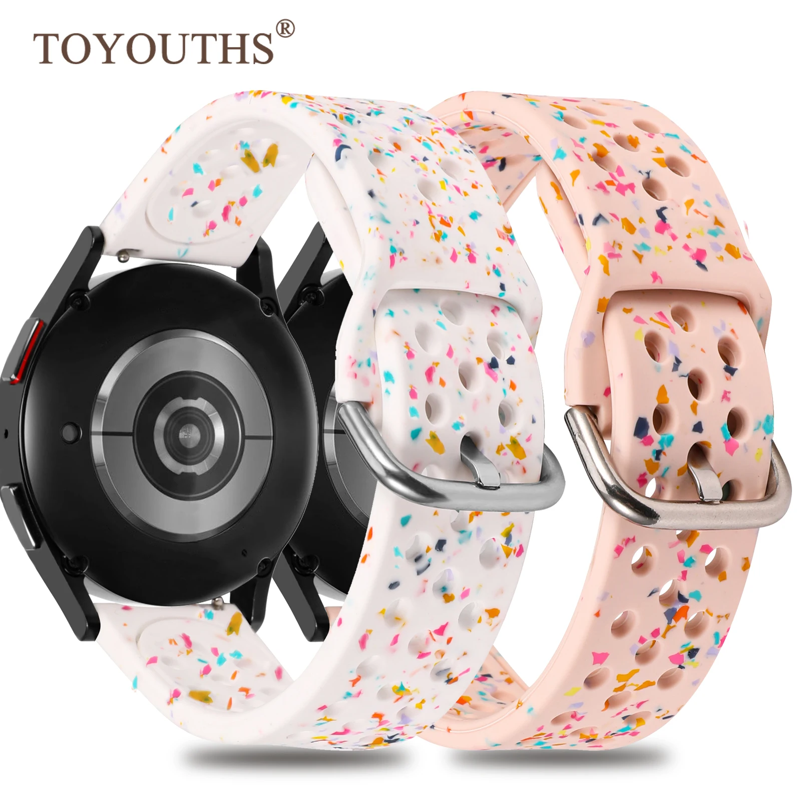 TOYOUTHS 20mm Sport Strap for Samsung Galaxy Watch 7 FE 5 4 6 Classic Active 2 47mm 45mm band Silicone Breathable Bracelet