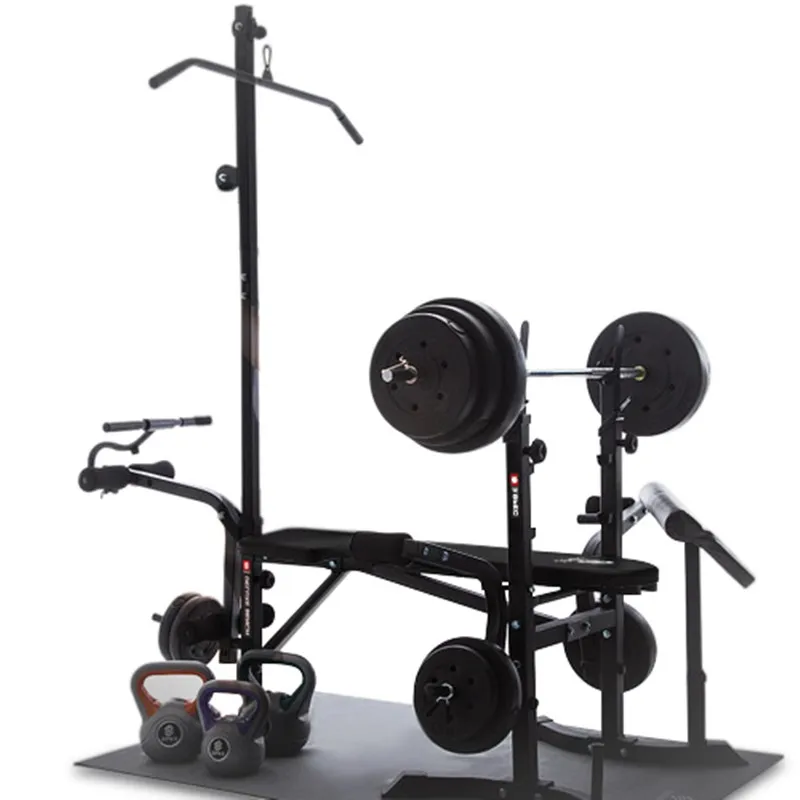 Fitness Equipment Home Bench Press Squat Frame Multi-functional Weight Lifting Bed Barbell Combination Set Men's Fitness Bench