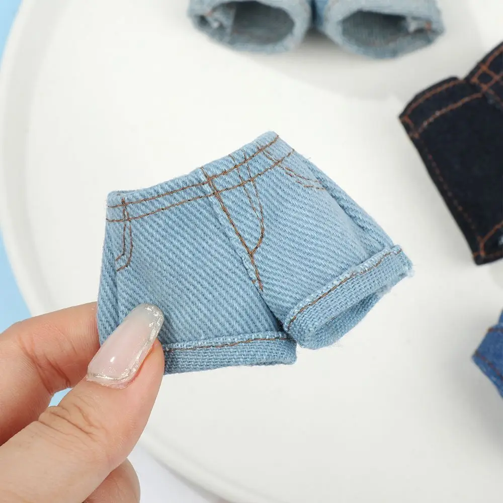 11.5 "Mode Bloemen Jeans Leren Broek Shorts Poppenkleertjes Voor Pop Broek Casual Draagt 1/6 BJD Poppen Accessoires Kinderen speelgoed