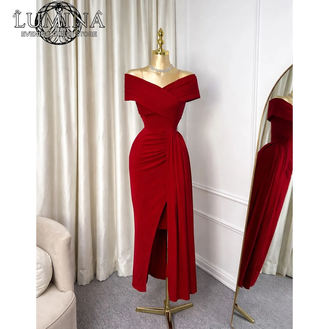

Lumina Line A Evening Dresses Woman Elegant Guest Wedding Dresses and Evening Short Style Custom Made Slit Corset Dress Prom