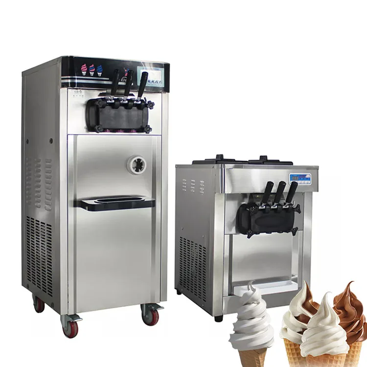 

Wholesale Price Ice Cream Machine Standing Type Soft Ice Cream Maker with 3 Flavor