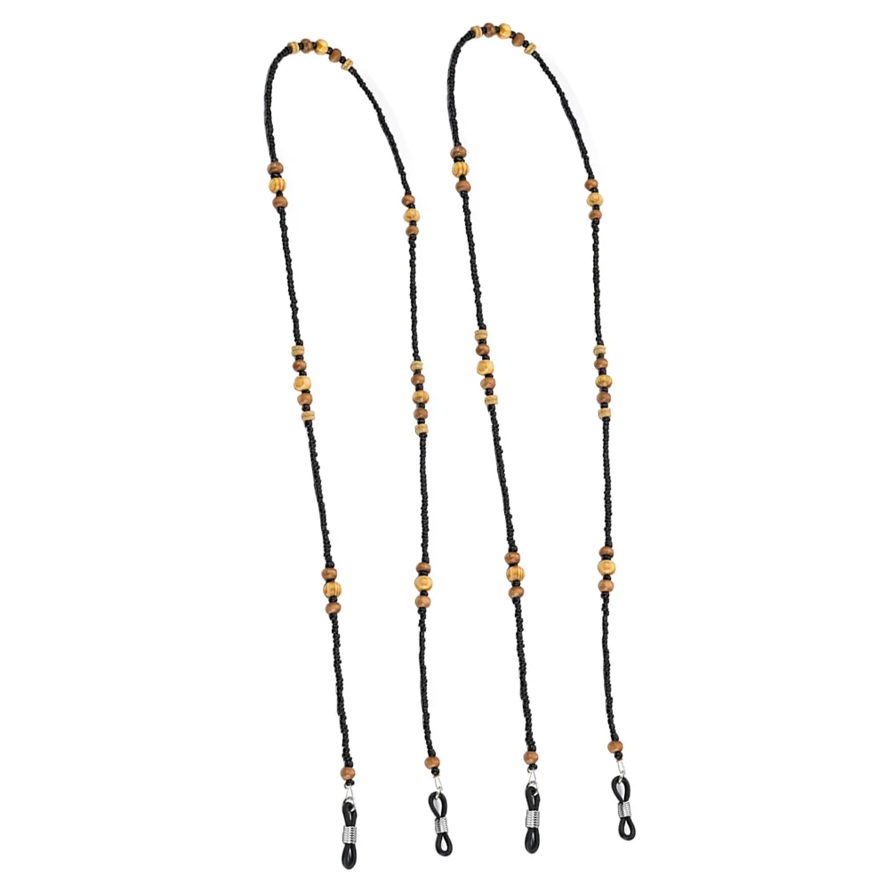 

2Pcs Eyeglass Chain Wooden Beaded Vintage Design Anti-Slip Glasses Holder Strap for Reading Sunglasses Eyewear Retainer Neck
