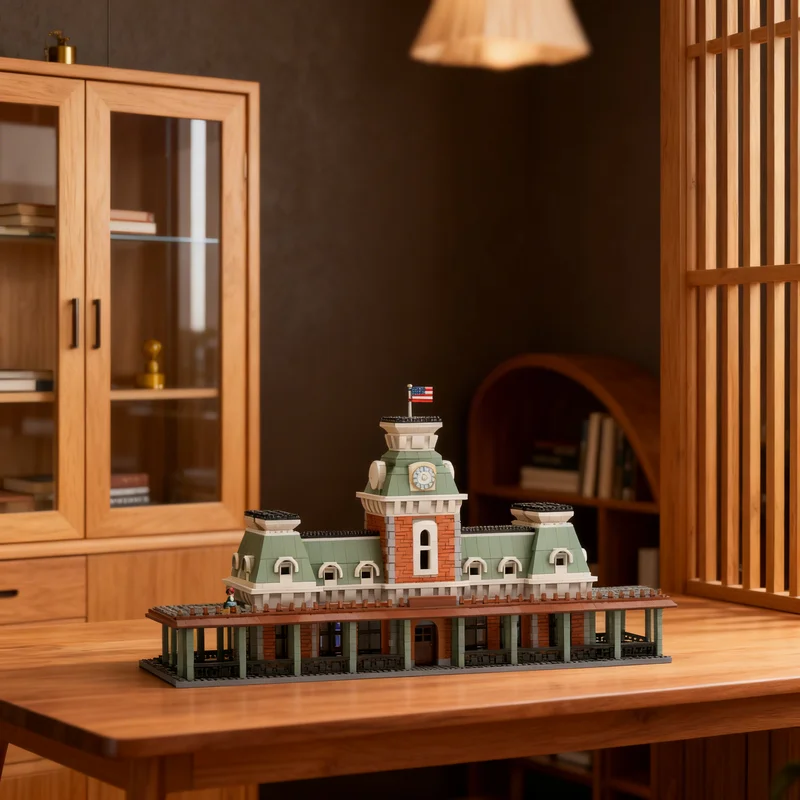 

3918pcs MOC Magic Kingdom Train Station Disneieny Model Building Blocks Creative DIY Gift Display Decor Assemble Premium Adult