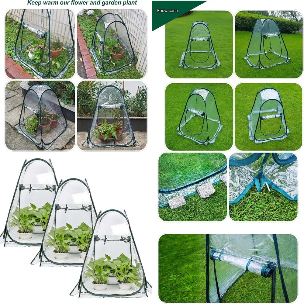 

Набор из 3 мини-теплиц для садовых растений, идеально подходит для уличных оранжерей и защиты от холода