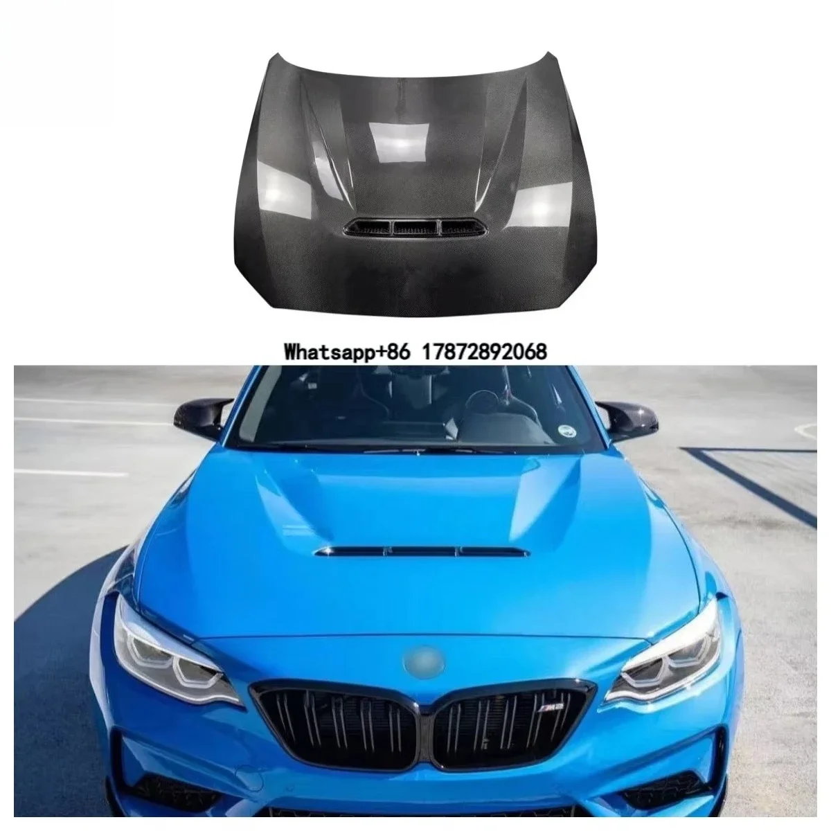 

Hot CS Style Carbon Fiber Engine Cover Hood for 2 Series F22 F87 M2 2015-2022 Engine Bonnte Hood Body Kit