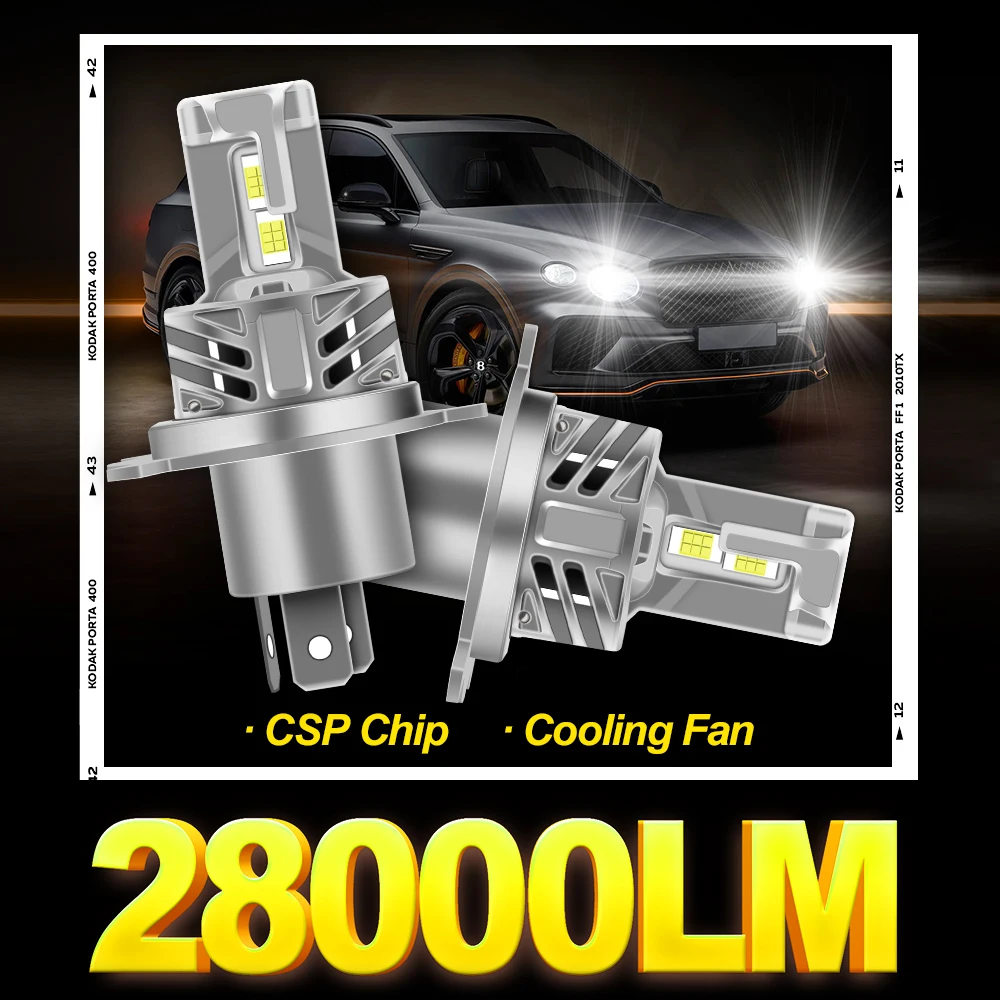 

2Pcs H4 Car Headlight 28000LM High Bright Light Bulbs H7 LED CSP 3570 Chip H11 9005 HB3 9006 HB4 H1 6000K Fog Lamp All In One