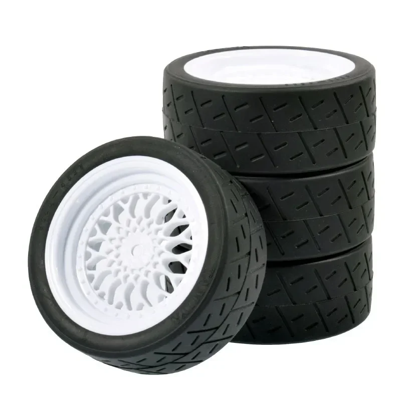 

FOR 1/10 1/12 1/14 On Road Tires & Wheel 12mm Hex Plastics Rims Compatible with Tamiya TT01 TT02 Kyosho Sakura D3 Trxs 4Tec 2.0