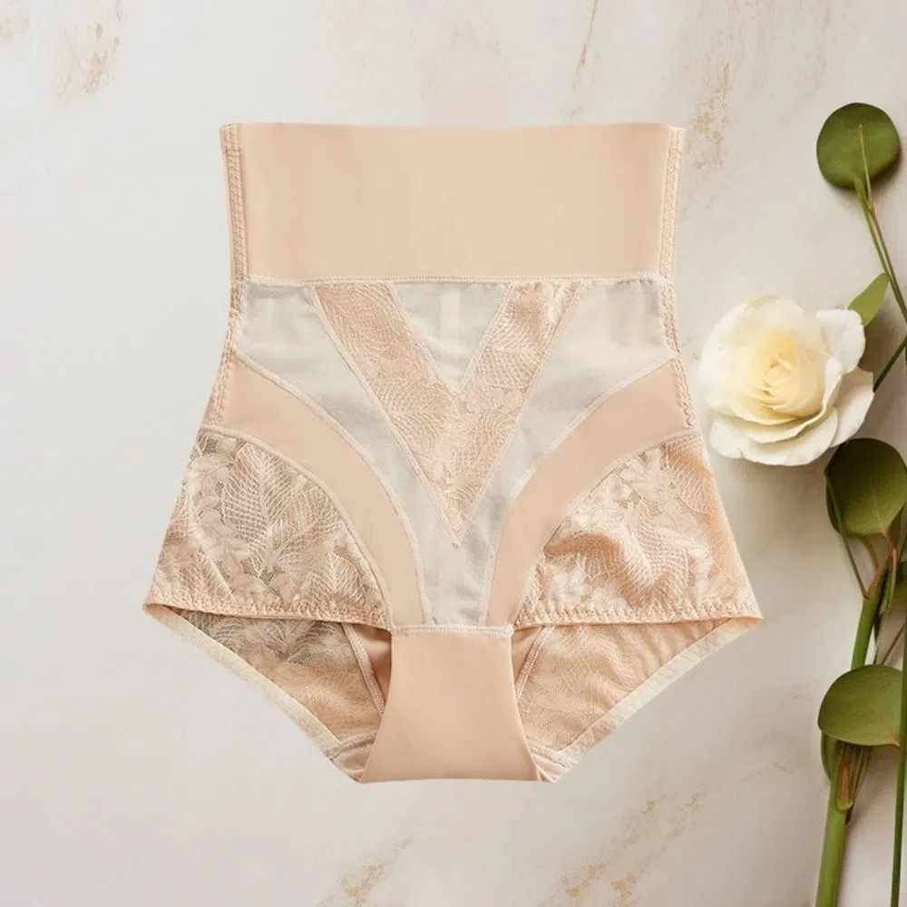 

High Waist Postpartum Body Shaper Shapewear Cotton Crotch Lace Underpants Belly Contracting Panties Tummy Control Underwear Lady