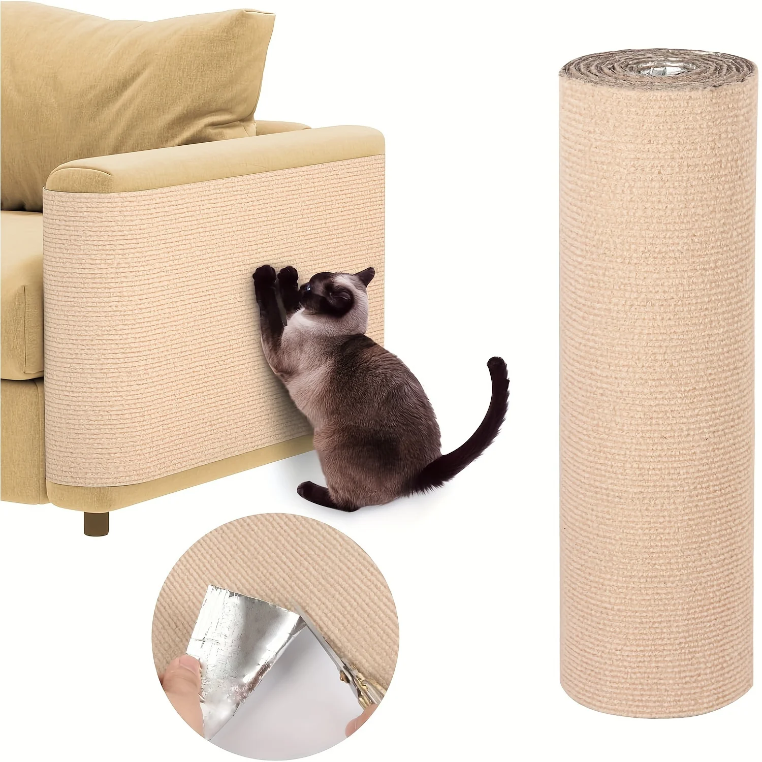40x100CM Self-Adhesive Customizable Cat Scratching Mat - Protects Furniture & Promotes Healthy Claws Non-scratchable