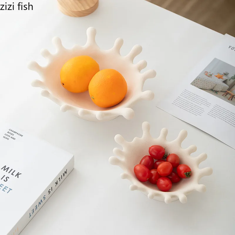 Crown Shaped Ceramic Fruit Tray Creative Snack Candy Tray Storage Tray Dried Fruit Trays Fruit Basket Household Tableware