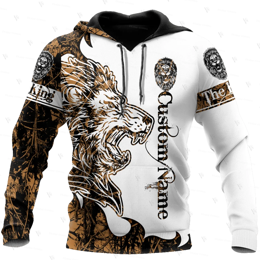 

Custom Name Animal King Lion Cosplay Tattoo Vintage Retro Unisex 3DPrint Harajuku Pullover Long Sleeves Casual Jacket Hoodies X2
