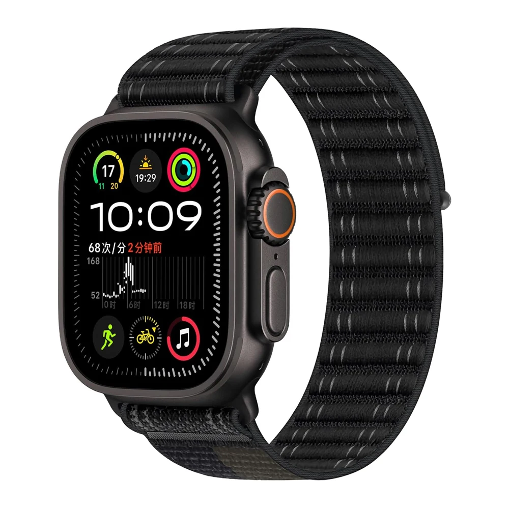 حزام حلقة رياضي لساعة أبل Ultra/Ultra 2 49 مللي متر 46 مللي متر 45 44 42 سوار نايلون حزام كوريا iWatch Series SE 10 9 8 7 6 5