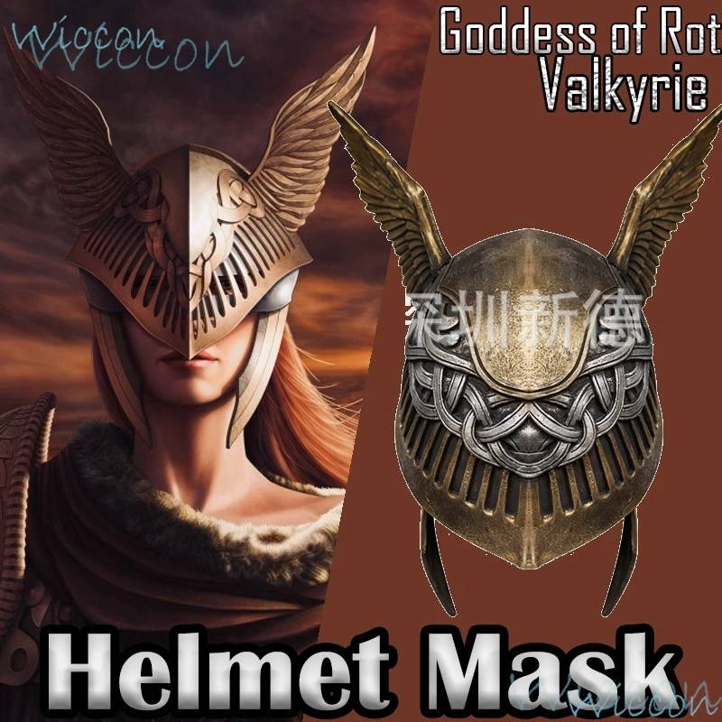 Game Ring Valkyrie Helmet Blade of Miquella Malenia Cosplay Goddess of Rot Shadow Wing Mask Headpiece Prop Halloween Party Women