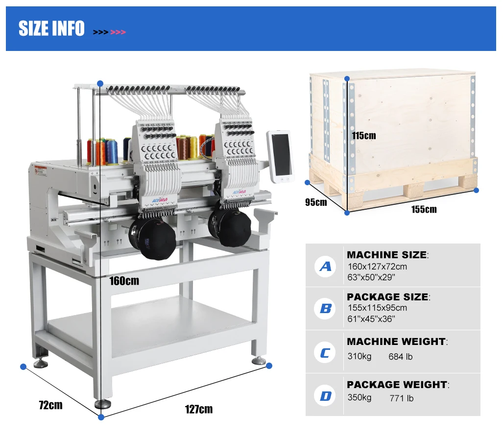 High-Speed 1200 RPM Single Head Embroidery Machine 12-15 Needles Professional Home Small Industrial Use Cheap Electronic