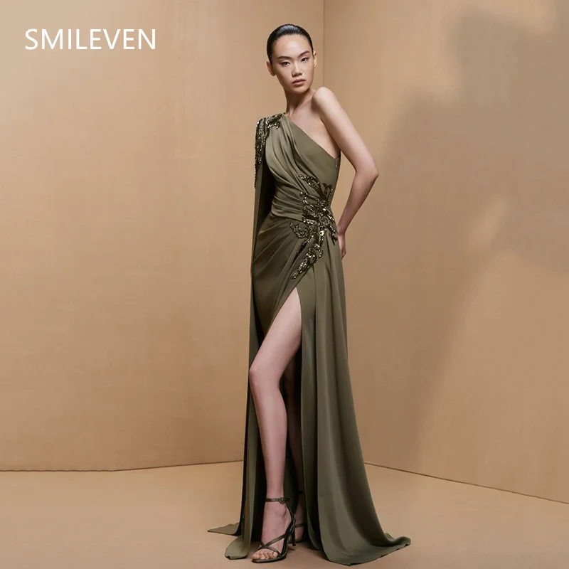 

Smileven فساتين سهرة Mermaid Modest Side Split Prom Dress Sleeveless Evening Gowns Formal Party Dress Customized 2025