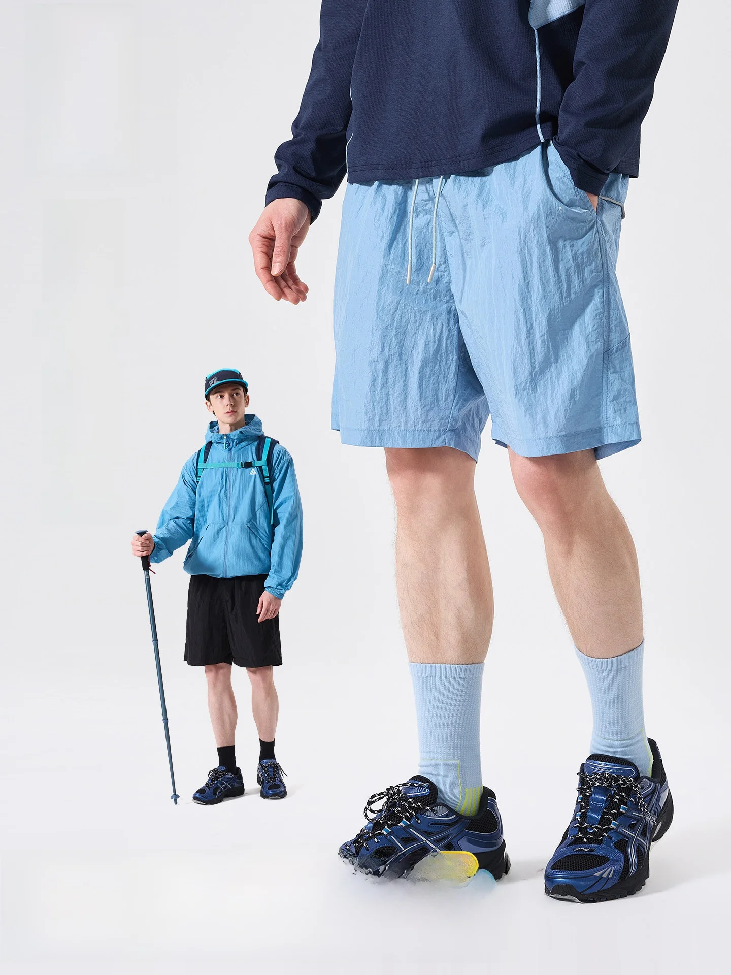 LAZY DAY Outdoor Quick Dry Breathable Lightweight Men's Casual Shorts Five-Quarter Length Summer Sportswear Polyester Fiber