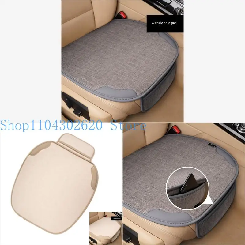 

02DE Universal Breathable Flax Car Cushions Protector Car Cover for Season Comfort & Auto Interior