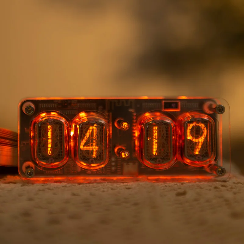 RGB 4-cyfrowy w-12 Nixie Glow Tube zegar IN12 z podświetleniem LED WIFI auto-kalibracja czas typ C 5V