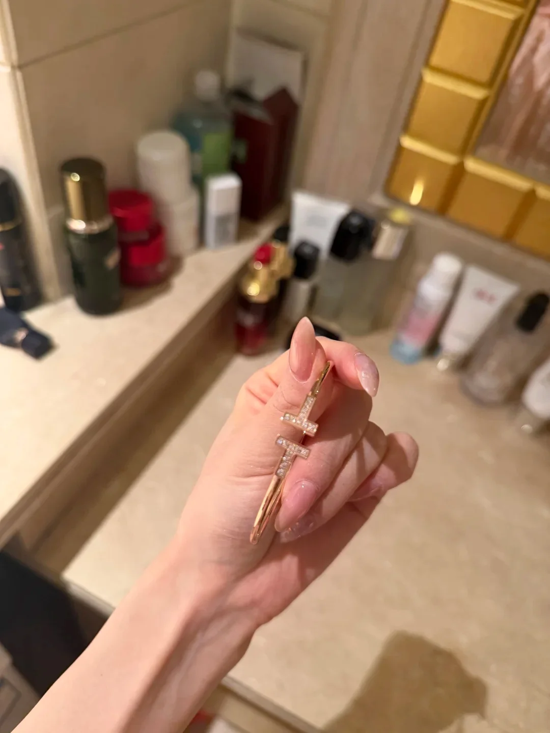 18k-rose-gold-plated-double-t-bracelet-women's-fashion-jewelry-layering-bead-leader-spiritual-system-silver-simulation-tf