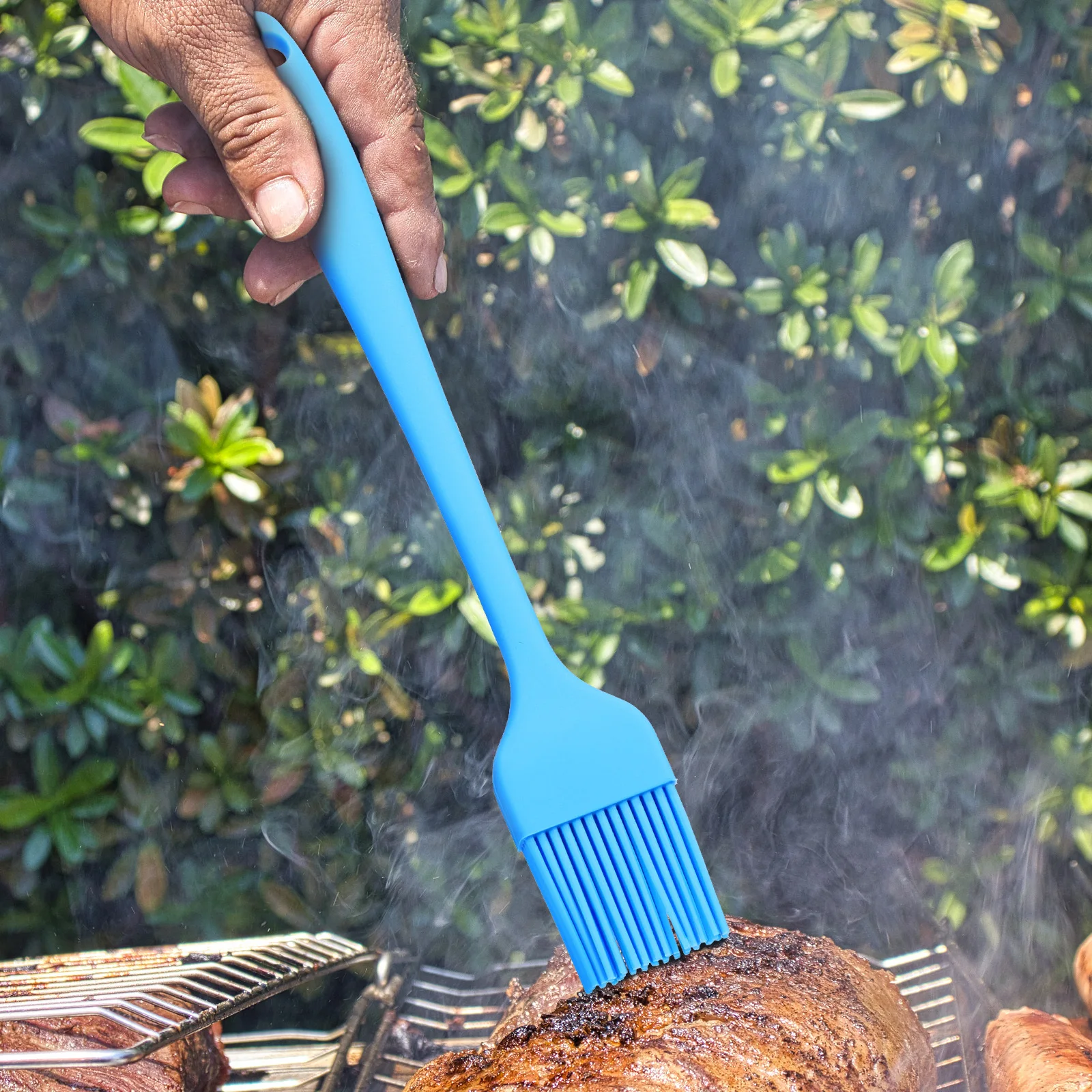 

Stainless Steel Burger Press Manual Round Meat Press for Grill Bbq Silicone Handle Non-Slip Oil Basting Brush Cooking Tool