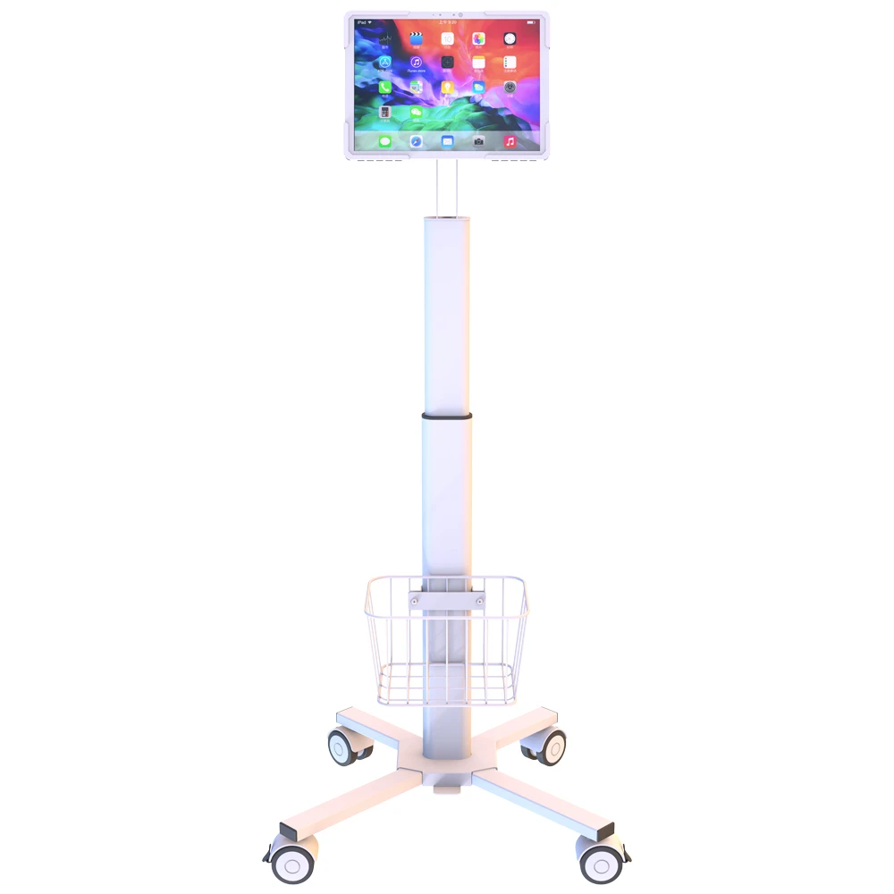 Medical Workstation Mobile Lifting Height Adjustable Workstation Cart Hospital trolley for iPad