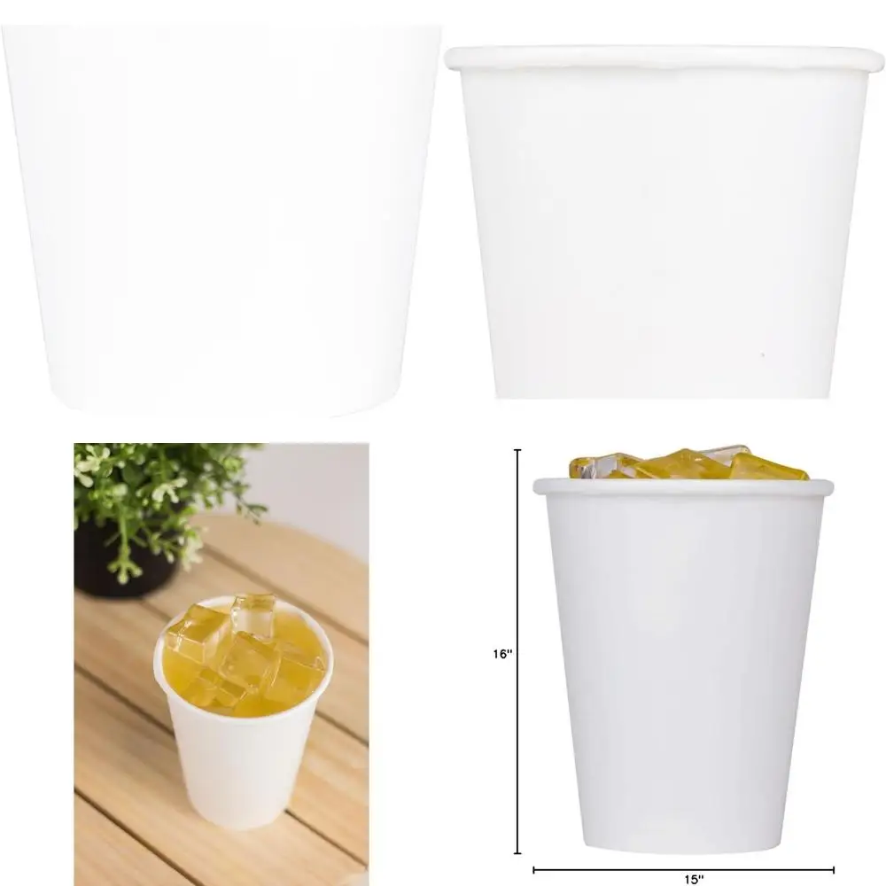 

1000 Count 9oz Disposable Paper Cups for Cold Beverages - White, 75mm