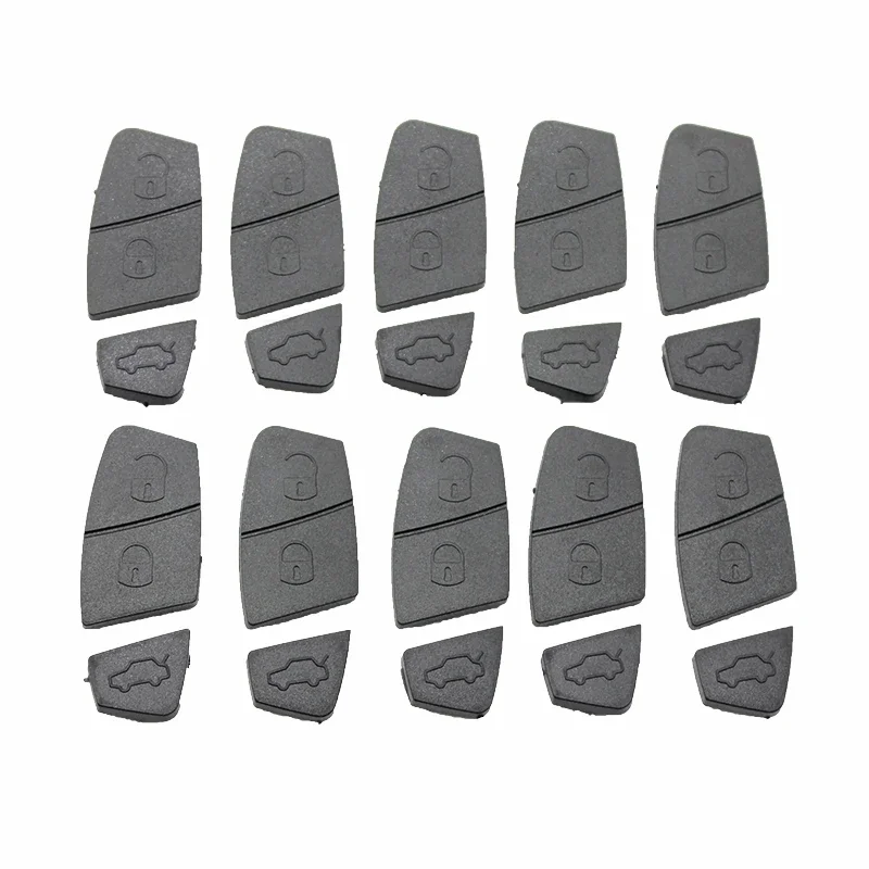 Cocolockey-Borracha Key Pad Botões na cor preta, 3 Botões Pad substituição, Fit para Fiat Punto, Ducato, Stilo, Panda, Novo, 20pcs por lote