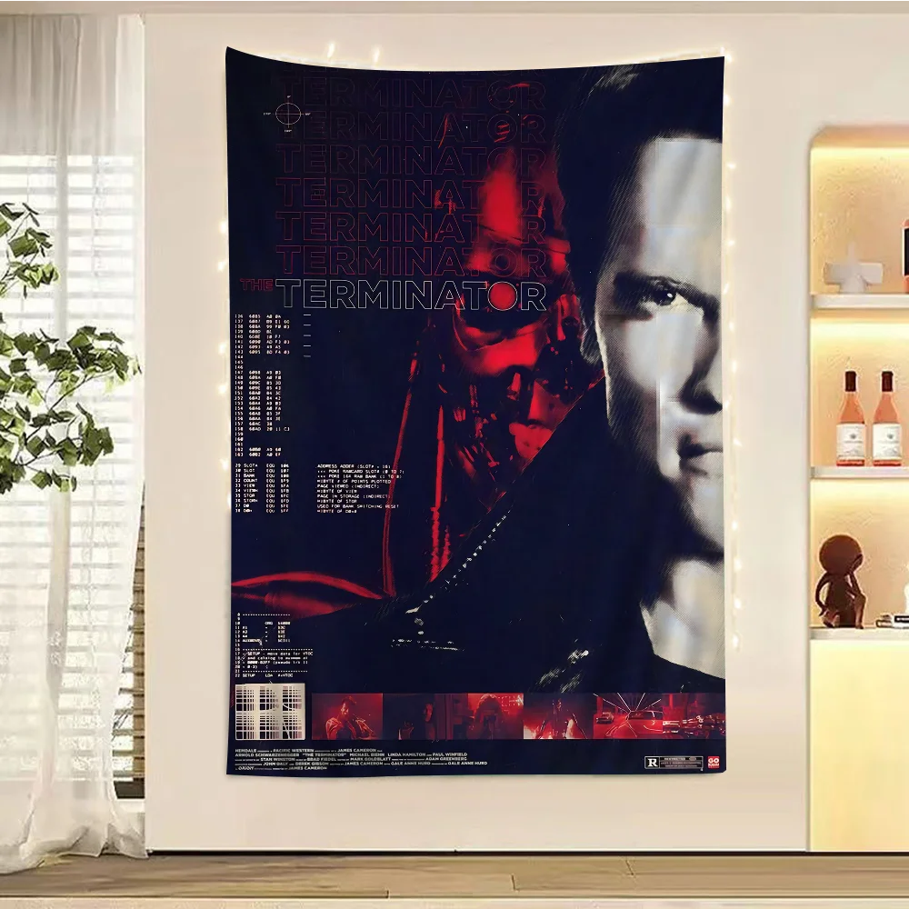 The Terminator Chart Tapestry Art Science Fiction Room Home Decor Cheap Hippie Wall Hanging