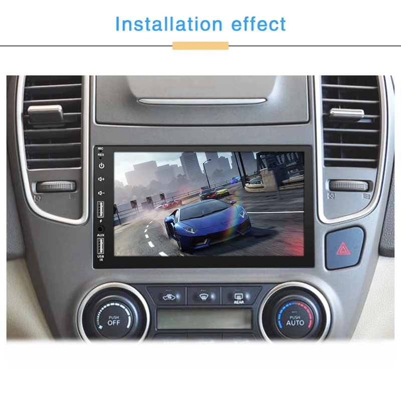 Double Din Car Stereo 7Inch Multimedia Radio With Bluetooth Touchscreen Receiver MP5 Audio Player Mirror Link 2USB AUX