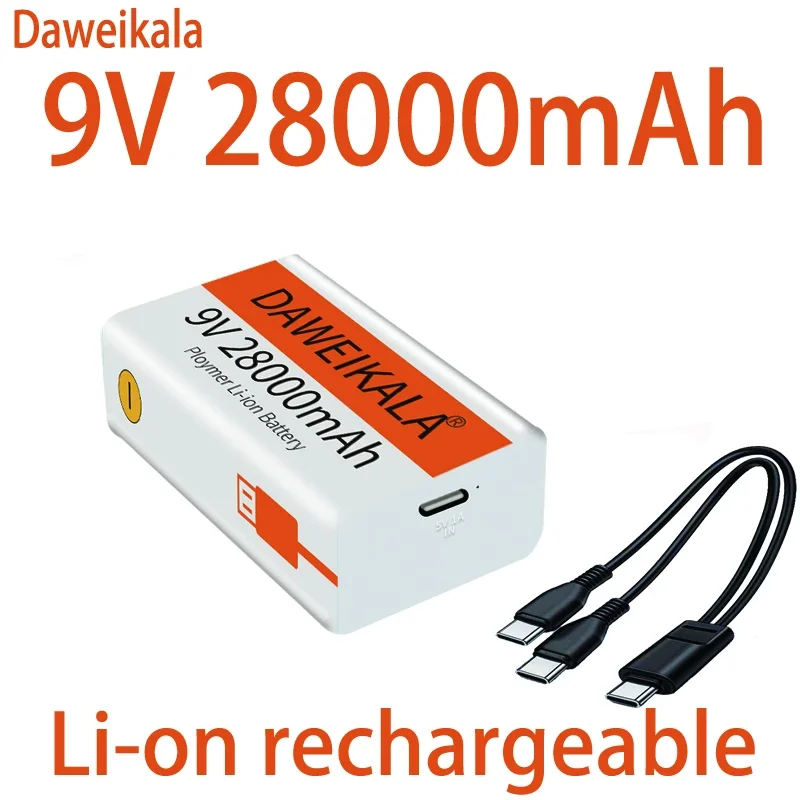 2023 9V 28000mAh li-ion Rechargeable battery Micro USB Batteries9 v lithium for Multimeter Microphone Toy Remote Control KTV use