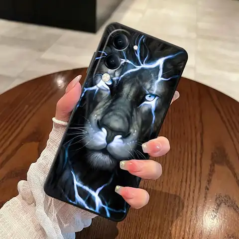 Case for Vivo V29 V27 Y50 Y95 V25 V30 Y53S Y51S Y78 V21E V23 Y52S Y93 Y75 Y81 Y71 Y91 Soft Back Phone Cover Handsome Lion