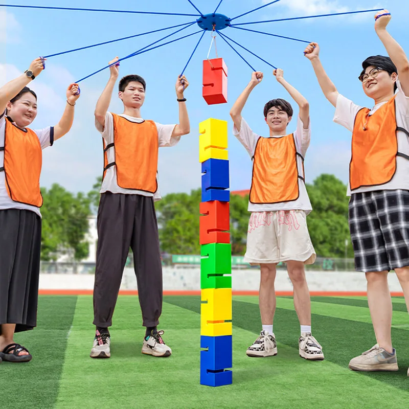 Torre ao ar livre Building Game, Cooperativa Jogar Brinquedos, Movimento Criativo, Escola Empresa Fun Juguetes Divertidos Para Adultos