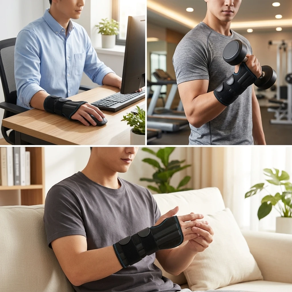 1pc Wrist Support Splint Breathable Adjustable Wrist Brace for Carpal Tunnel Tendonitis Arthritis Relief Men Women's Gear