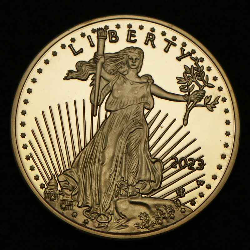 2023 الولايات المتحدة الأمريكية ليبرتي النسر 33*3 مللي متر لا "نسخة" عملة الذهب الأمريكي الولايات المتحدة النسر الحرية في الله نحن نثق بهدايا تذكارية #3