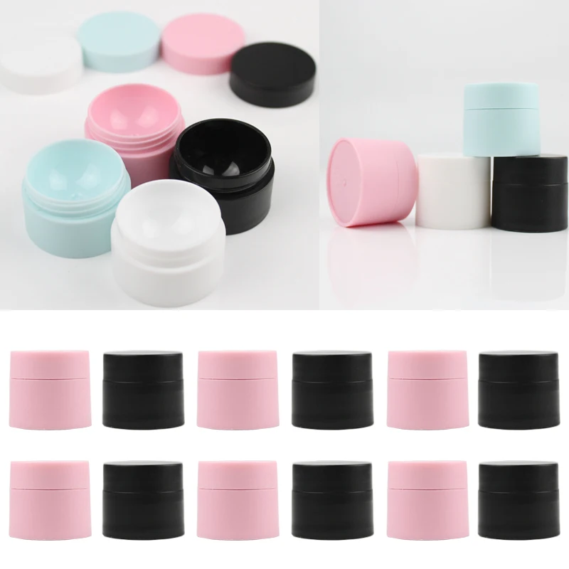 

100pcs/lots 3g 5g Plastic Empty Makeup Jar Round Refillable Bottle Cream Jar Empty Box Cosmetic Container Travel Bottle Tools