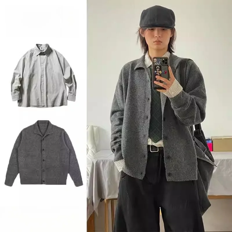 

Retro Japanese Sle Open Cardigan Sweater Loose Warm Collar Women's Knitted Outerwear Autumn Winter Ciwalk Polyester Fiber