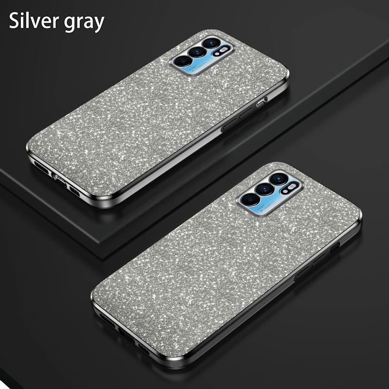 For OPPO Reno6 5G Case Oppo Reno 6Z Phone Case oppo CPH2251 CPH2237 Luxury Gradient Glitter Plating Silicone Back Cover Funda