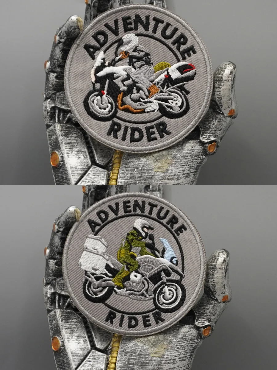ADVENTURE RIDER Gestickte Aufnäher, Applikationen zum Aufnähen, Punk-Biker-Band-Rock-Kleidungsetiketten, Klettverschluss oder zum Aufbügeln – Detail 1