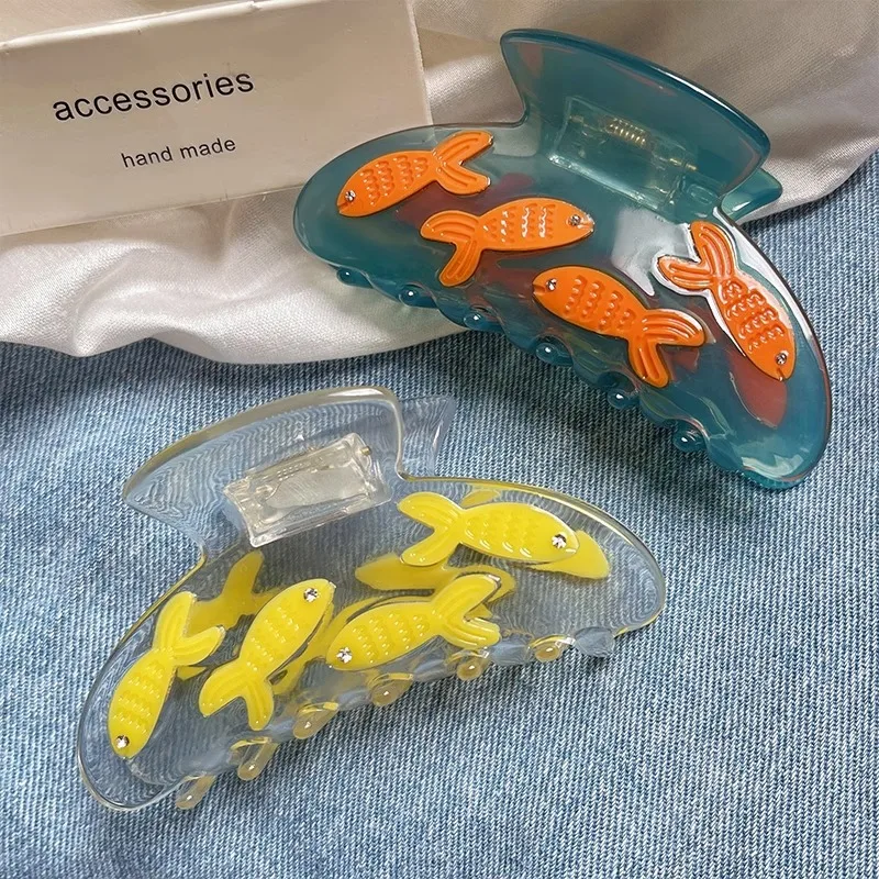 Große Kollektion Ocean Beach Serie Haarklammer Hippocampus Qualle Delphin Acetat Haarklammer für Frauen Mädchen Haarschmuck