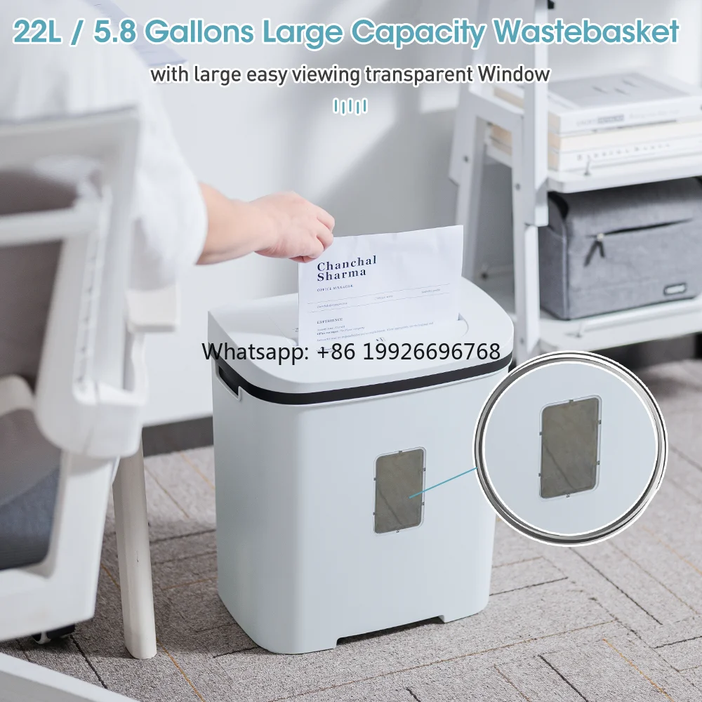 

14-Sheet A4 Portable 22L Capacity 60Min Runtime P-4 Security Level Paper Shredder for Home & Office Use manufacturer