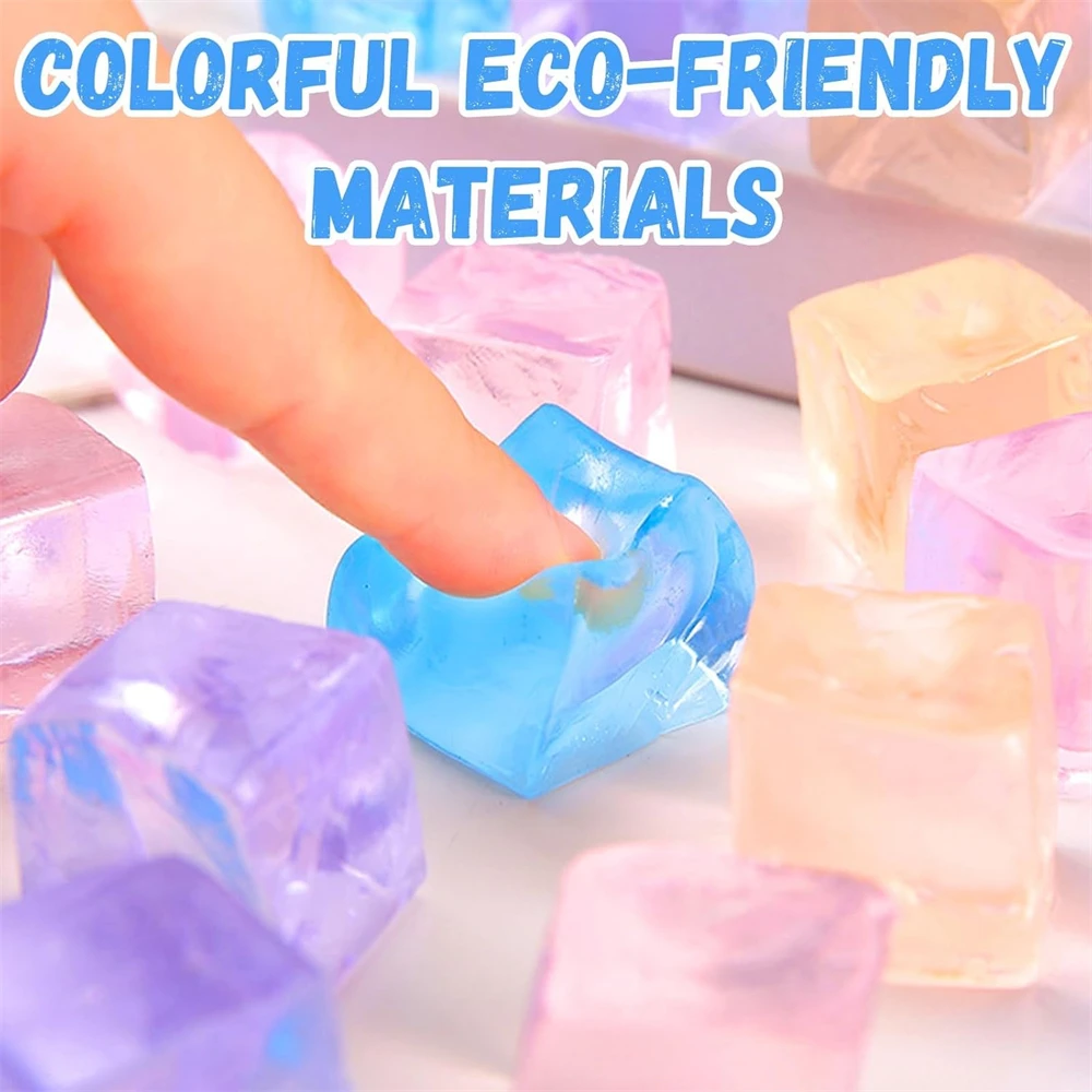1/3/5/10 PCS Zappeln Spielzeug Mini Squishy Spielzeug Eis Block Stress Ball Spielzeug Kawaii Transparent Cube Platz Stress Relief Squeeze Spielzeug