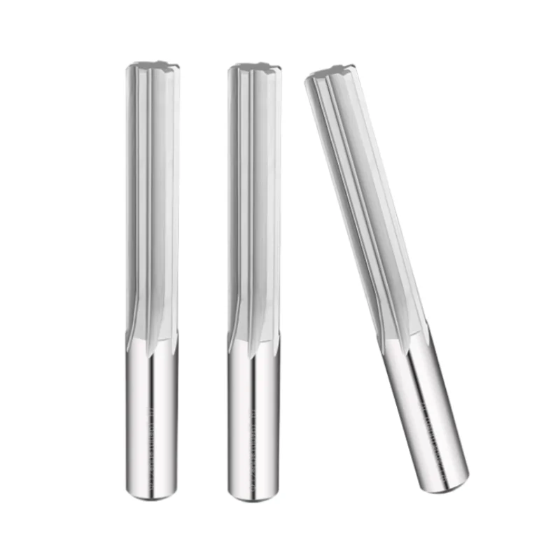 Solid Carbide Tungsten Steel Reamer H7 Total Length 100 Reaming Or Machining Holes Coated Aluminum Straight Channel  Spiral CNC