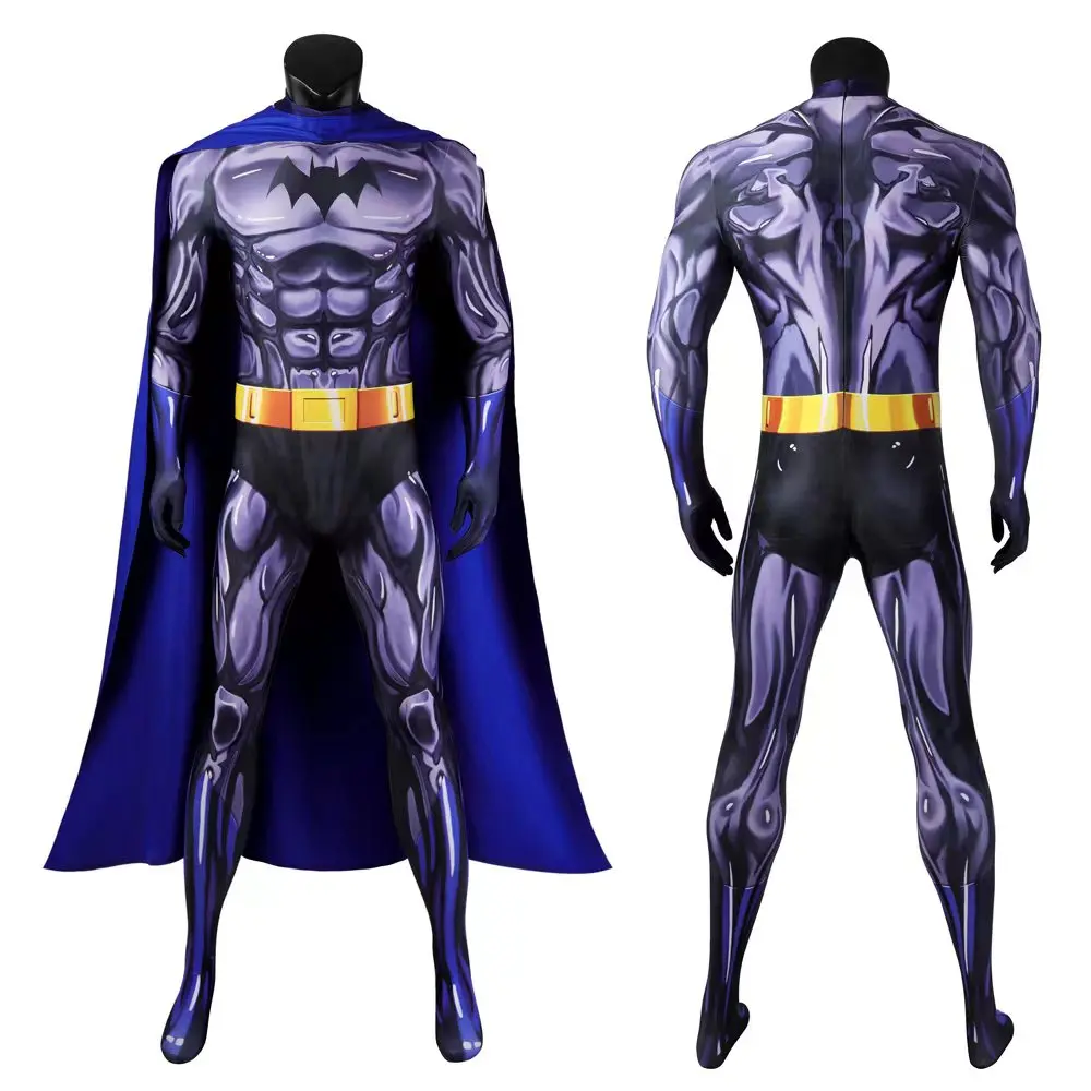 Zentai's New Animated Bat Superhero Battle Adventure Role-Playing Costume 3D Printed Halloween Party Bruce Wayne Tight Fitting