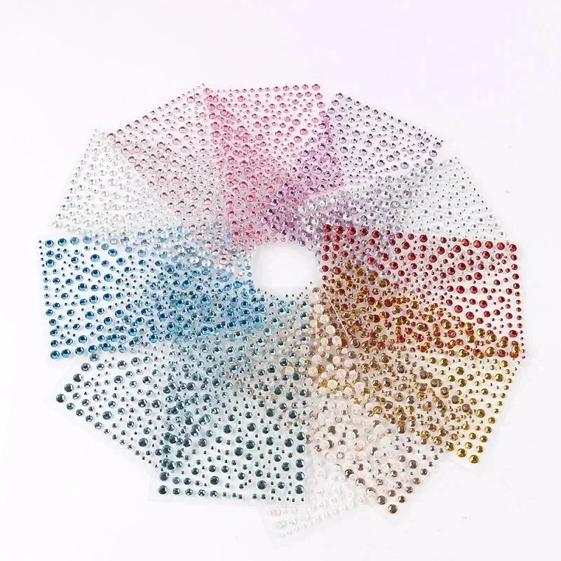 1/3sheets Rhinestone Face Sticker Bright Face Jewelry Diamonds Festivals Accessories on Face Stones for Makeup Crystals