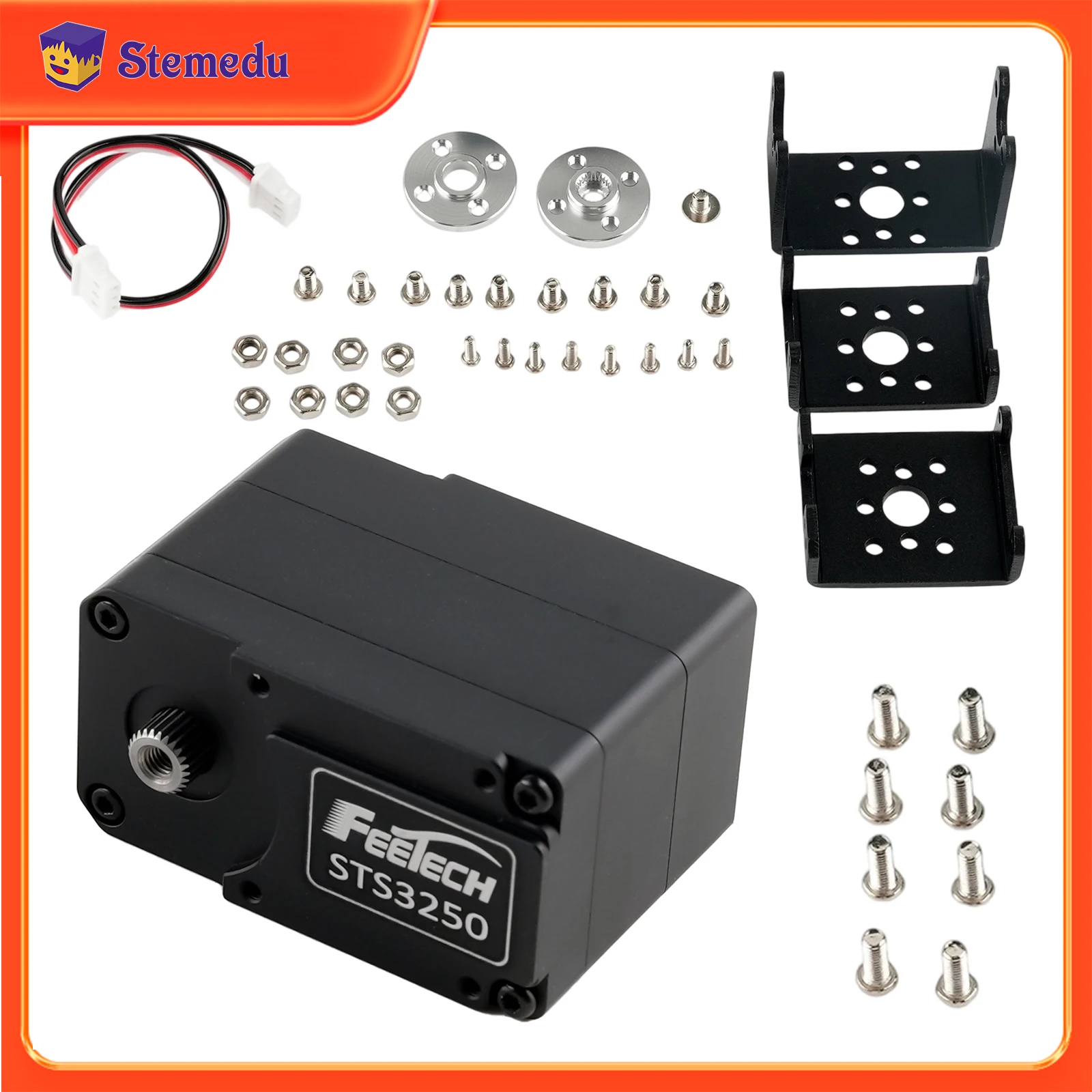 FEETECH STS3250 50KG Robot Servo 12V Magnetic Encoder Dual Shaft TTL Metal Gear 360° Serial Bus Servos for Robots Camera Gimbals
