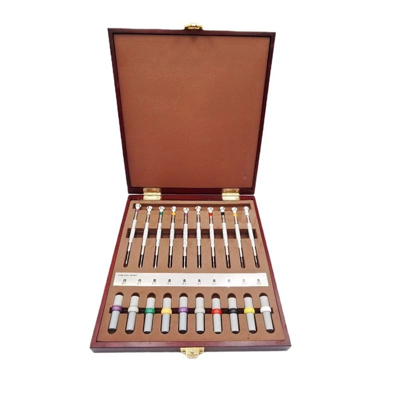 10PCS Watch Repair Screwdrivers With Weight Sleeves In Wooden Box