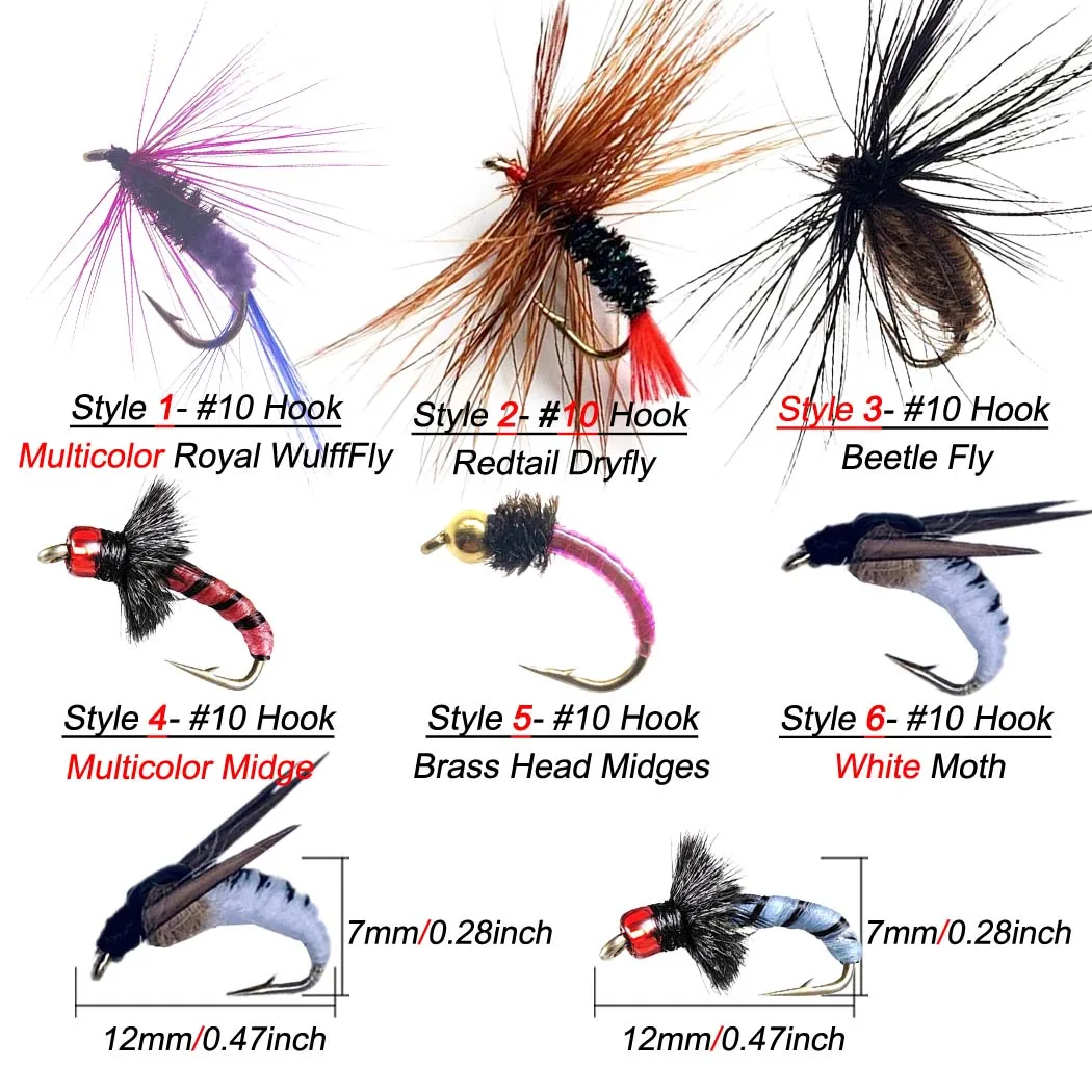 5Pcs Fly Fishing Nymph Scud Fly Dry/Wet Flies Worm Trout Fishing Flies Artificial Insect Fishing Bait Lure