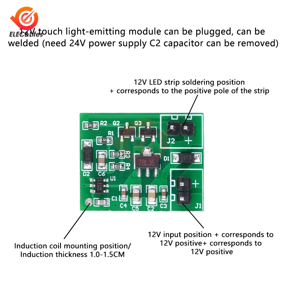 DC 5-24V 3A Touch Sensing Water Table Luminous Wooden Table Technology Driver Module Light with Touch Sensing Table Luminous