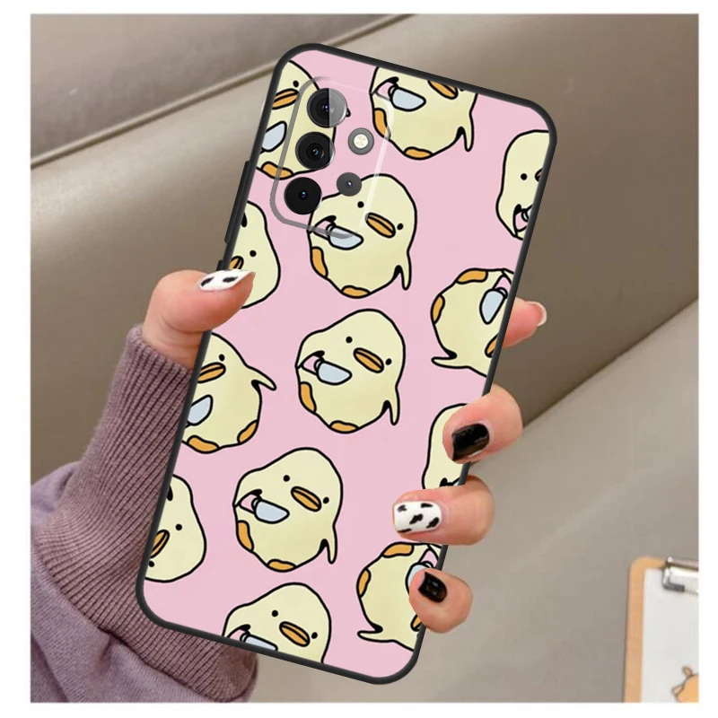 Cartoon Duck Knife Case For Samsung Galaxy A14 A34 A54 A12 A22 A32 A52 A51 A71 A13 A23 A33 A53 A15 A25 Cover