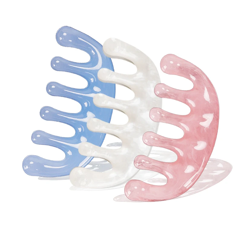 

Resin Massage Comb Six Tooth Massage White/blue/Pink Massage Scalp Meridian Massage Facial Scraping and Lifting Massage